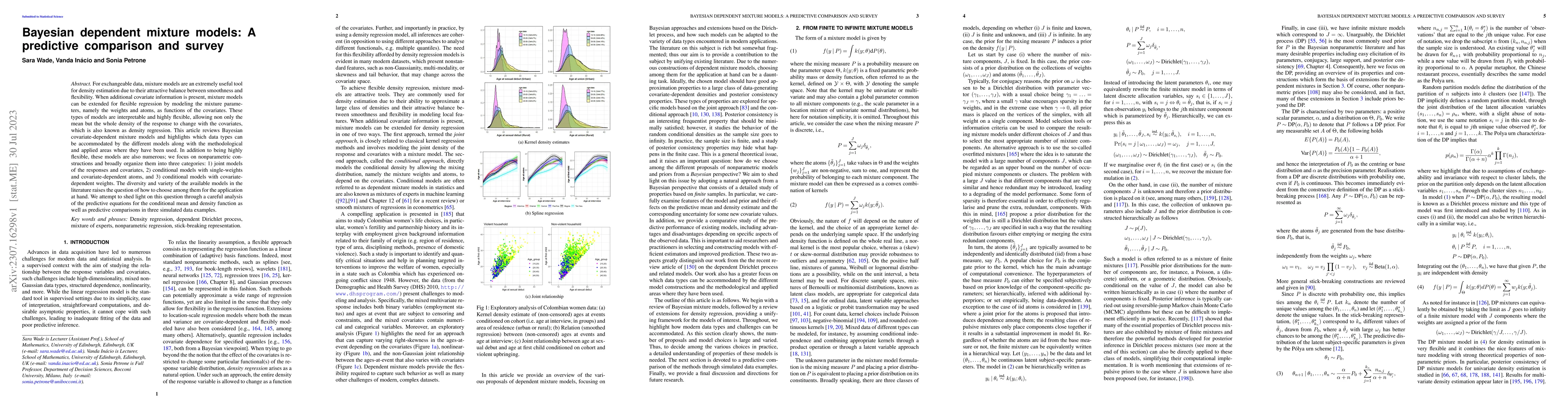 Thumbnail for Bayesian dependent mixture models: A predictive comparison and survey