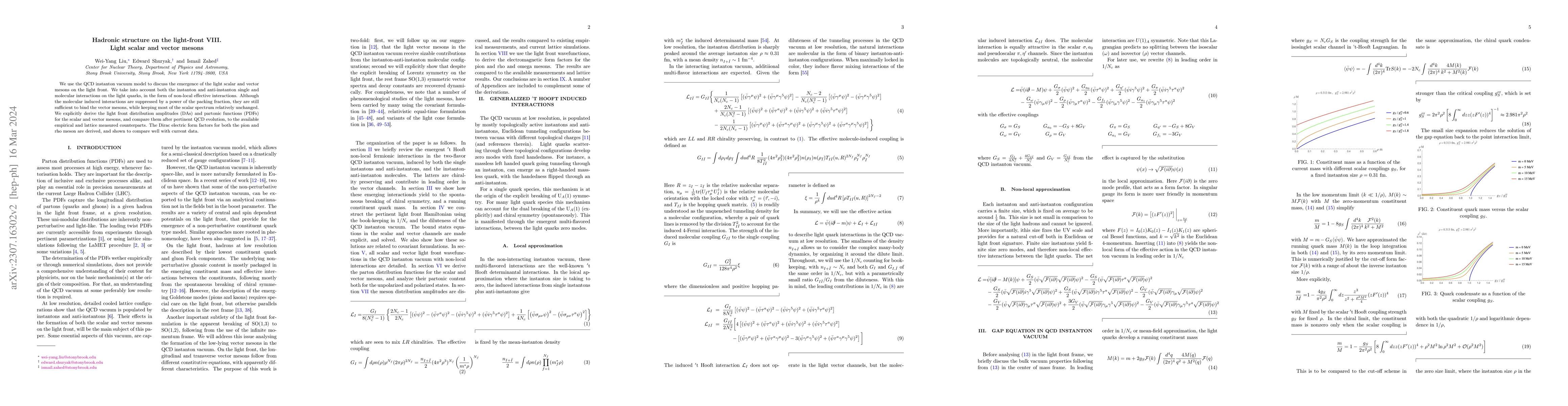 Thumbnail for Hadronic structure on the light-front VIII. Light scalar and vector
  mesons