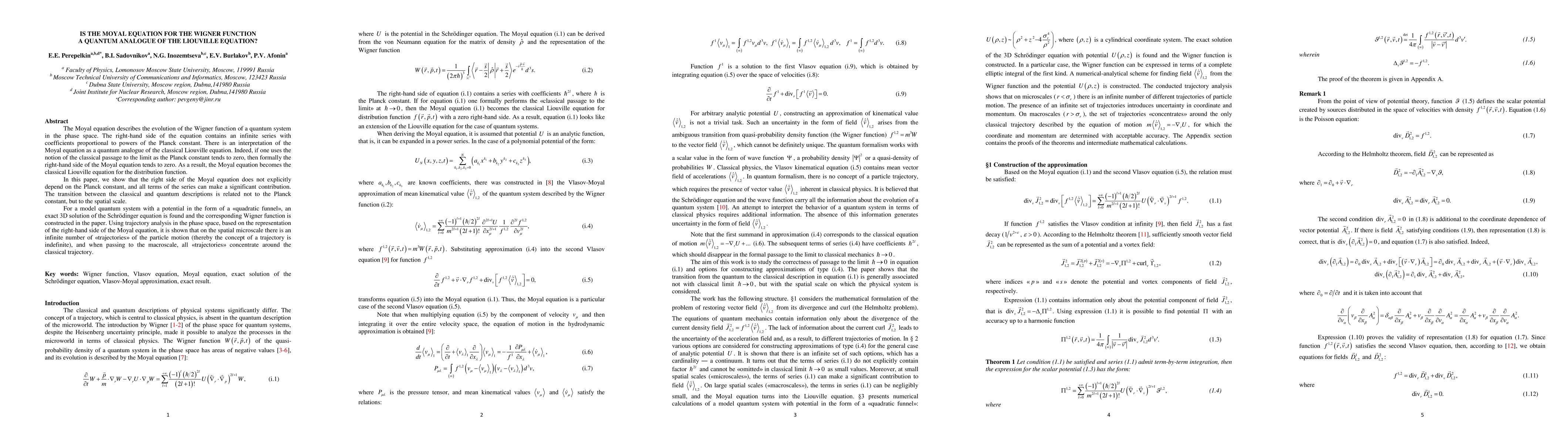 Thumbnail for Is the Moyal equation for the Wigner function a quantum analogue of the
  Liouville equation?
