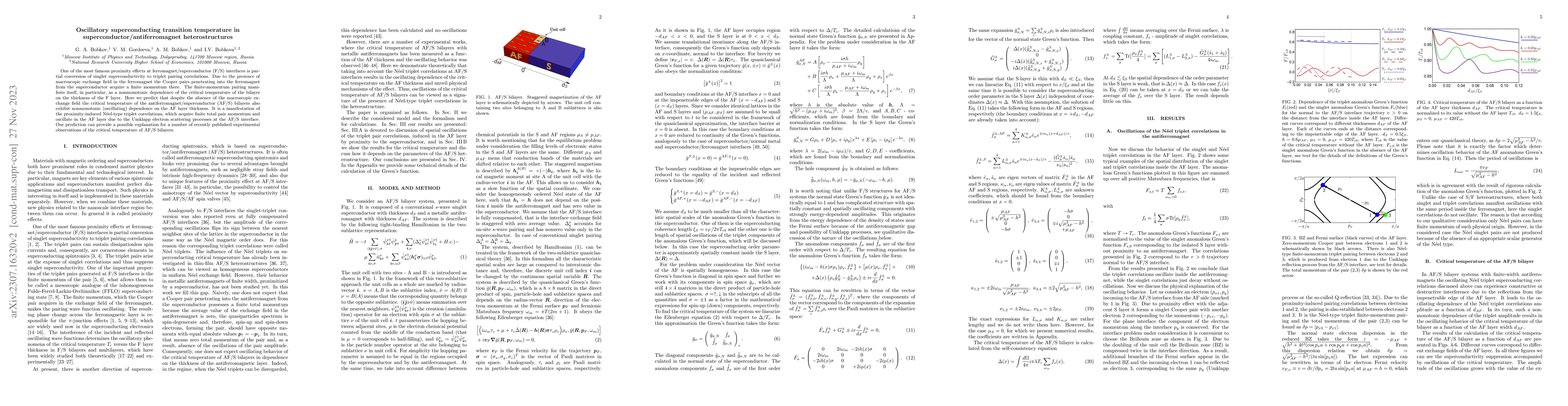 Thumbnail for Oscillatory superconducting transition temperature in
  superconductor/antiferromagnet heterostructures