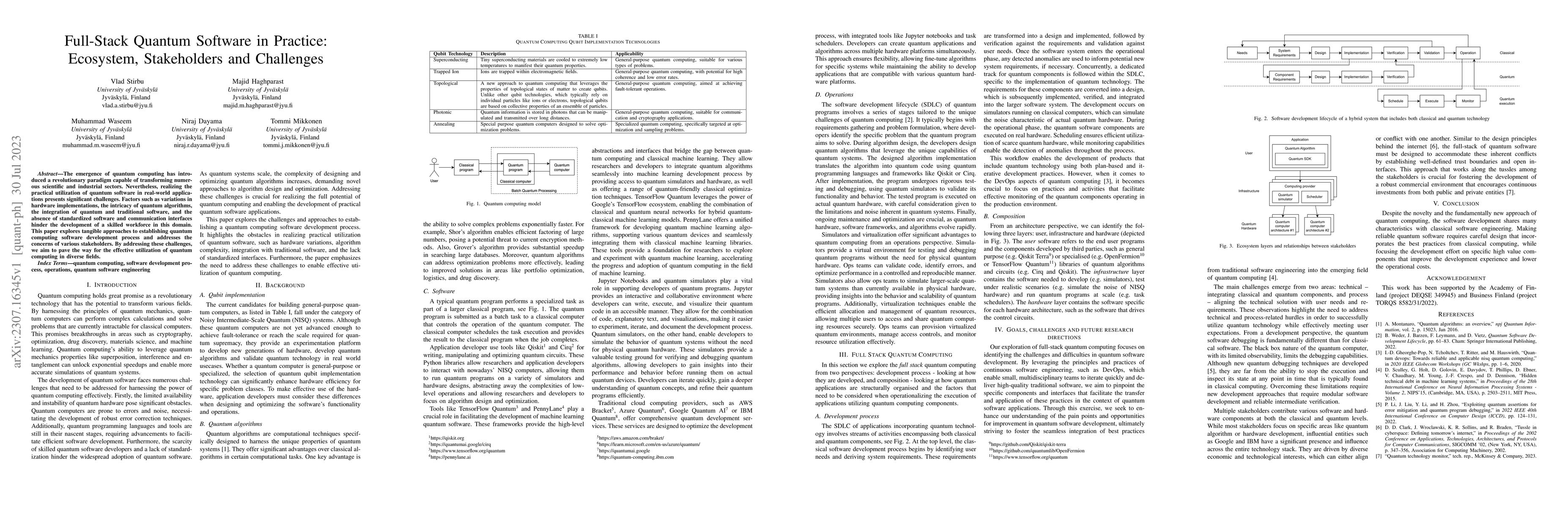 Thumbnail for Full-Stack Quantum Software in Practice: Ecosystem, Stakeholders and
  Challenges