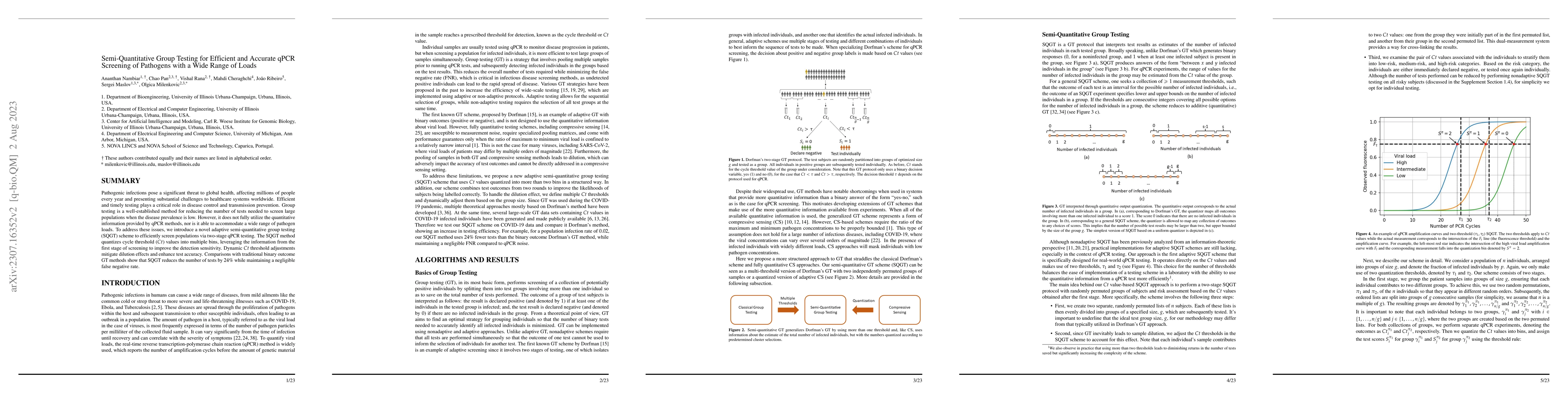 Thumbnail for Semi-Quantitative Group Testing for Efficient and Accurate qPCR
  Screening of Pathogens with a Wide Range of Loads