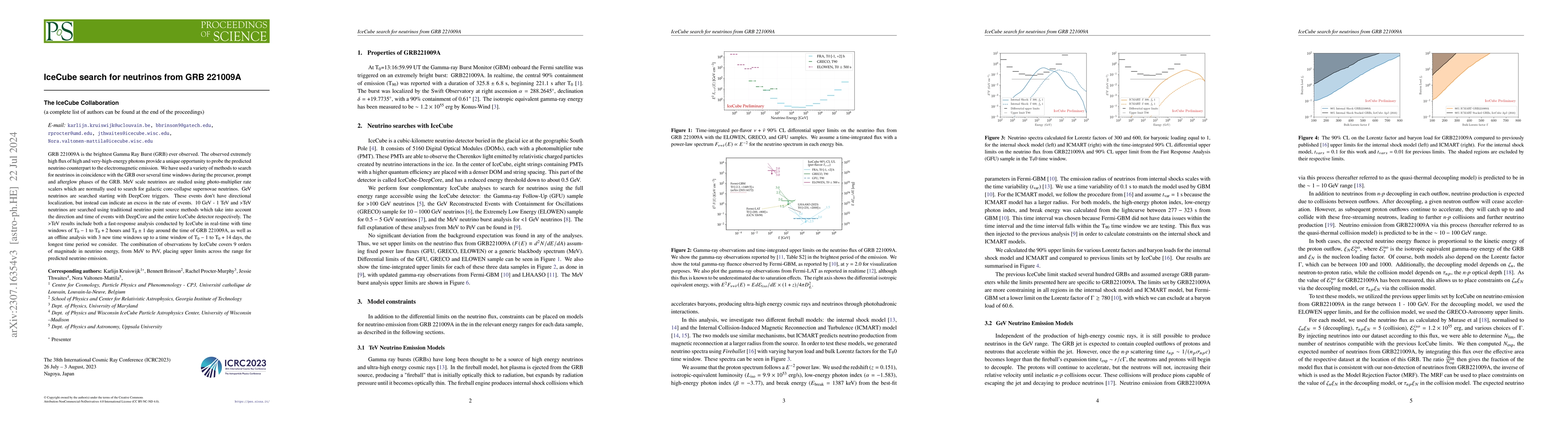 Thumbnail for IceCube search for neutrinos from GRB 221009A