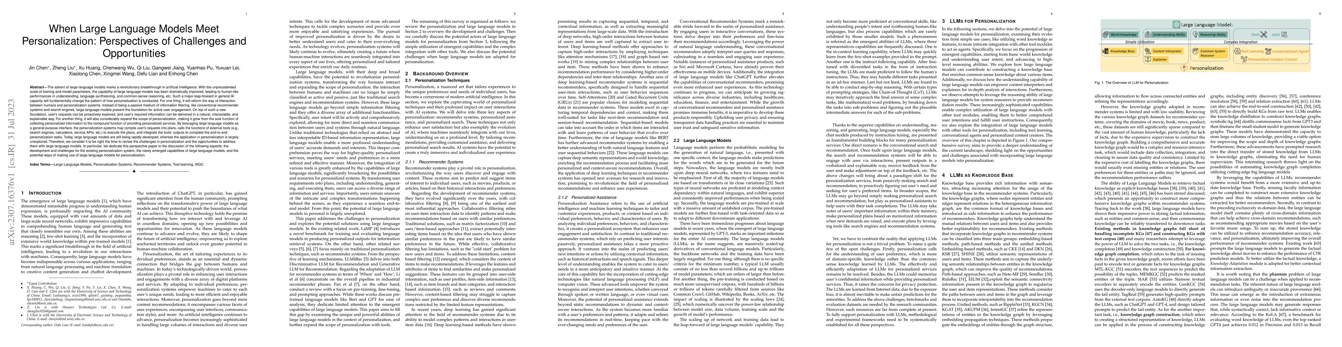 Thumbnail for When Large Language Models Meet Personalization: Perspectives of
  Challenges and Opportunities