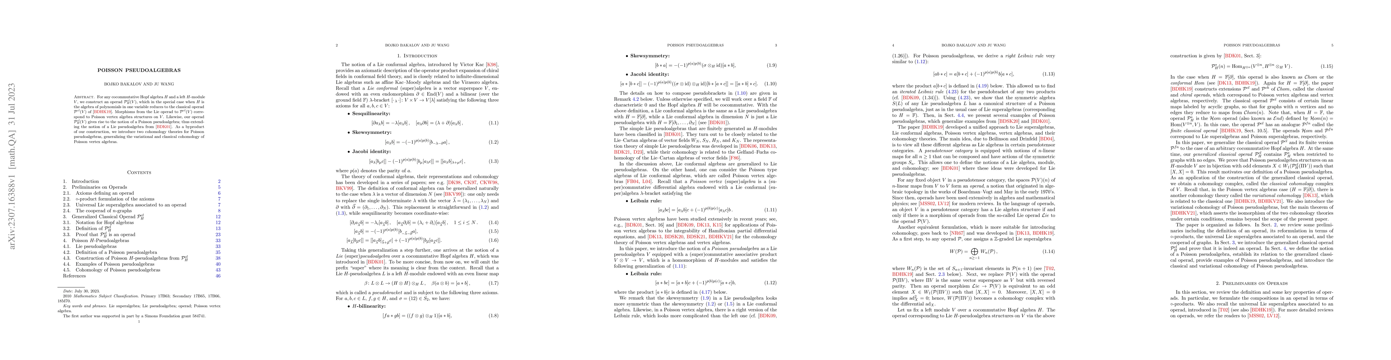 Thumbnail for Poisson Pseudoalgebras