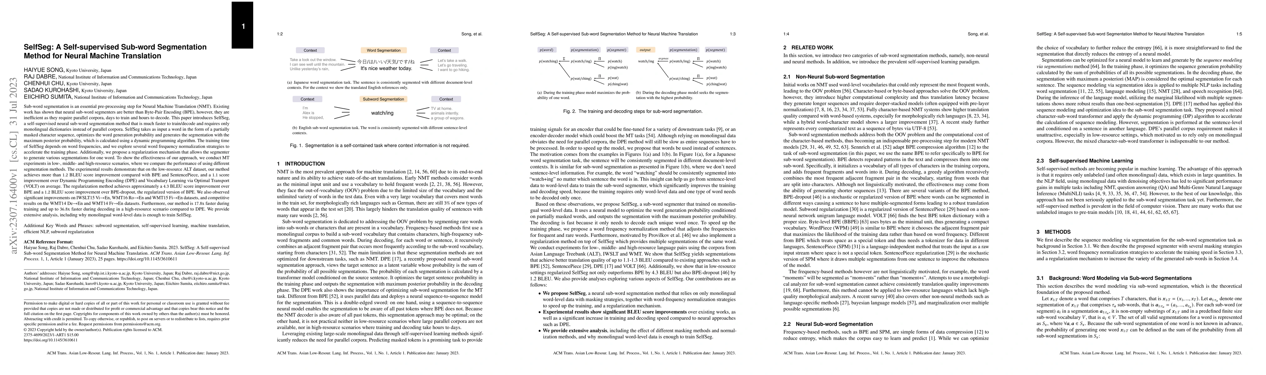 Thumbnail for SelfSeg: A Self-supervised Sub-word Segmentation Method for Neural
  Machine Translation