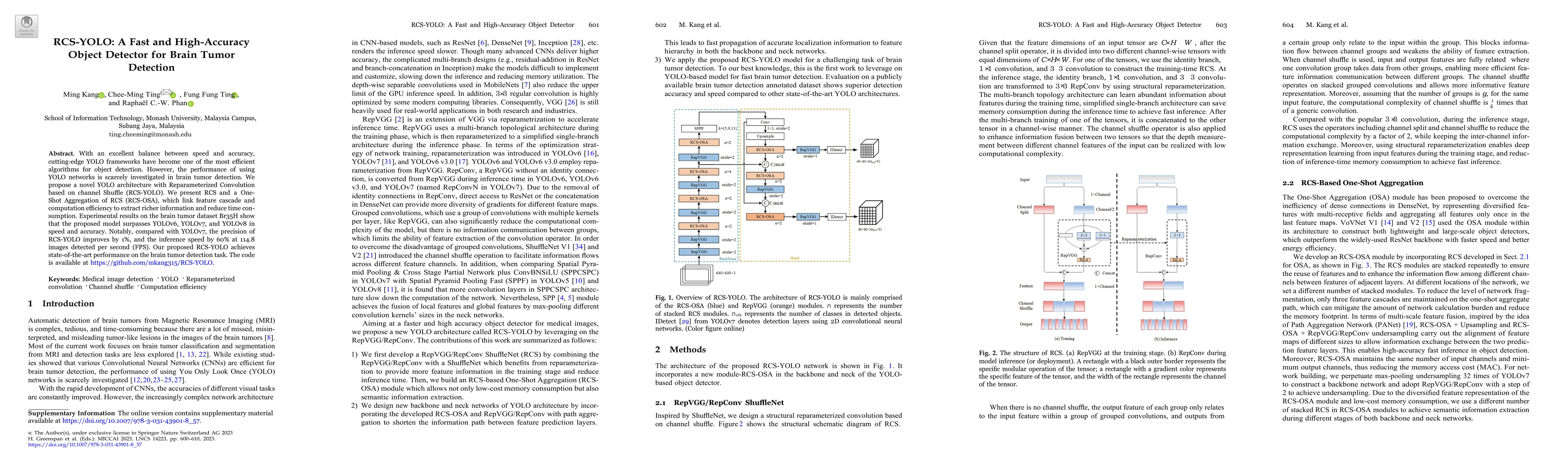 Thumbnail for RCS-YOLO: A Fast and High-Accuracy Object Detector for Brain Tumor
  Detection