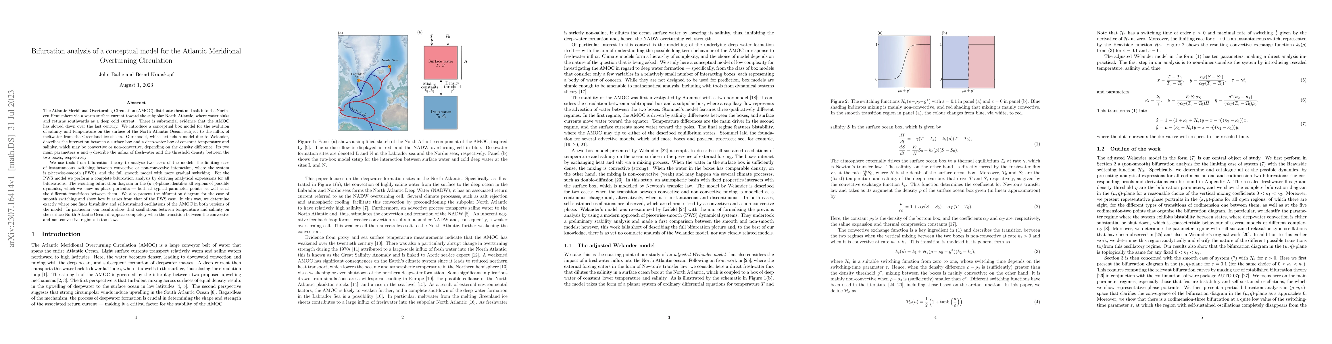 Thumbnail for Bifurcation analysis of a conceptual model for the Atlantic Meridional
  Overturning Circulation