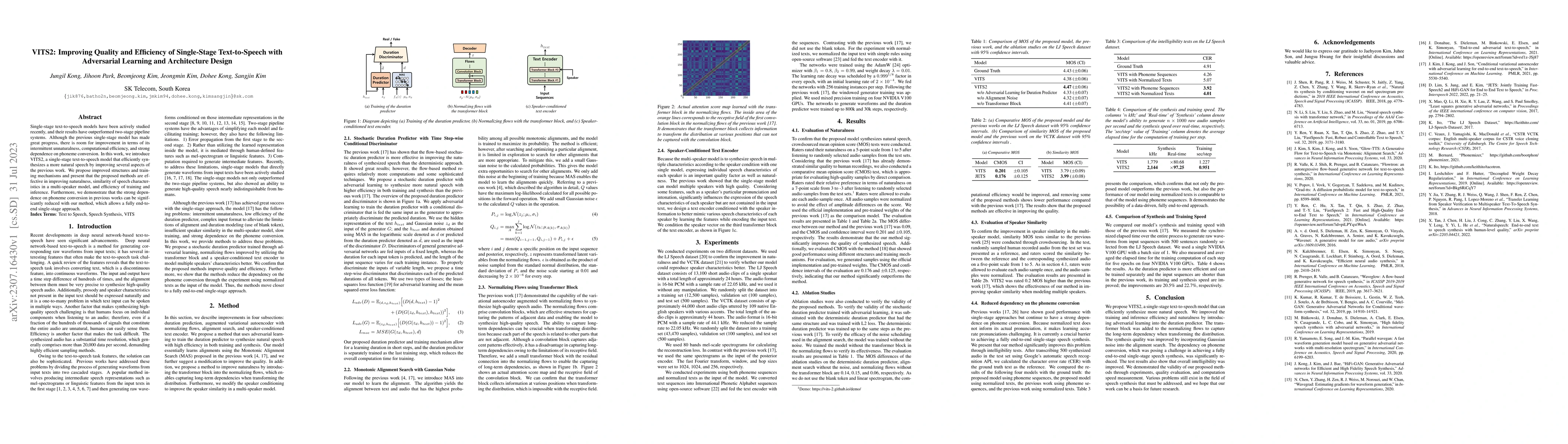 Thumbnail for VITS2: Improving Quality and Efficiency of Single-Stage Text-to-Speech
  with Adversarial Learning and Architecture Design