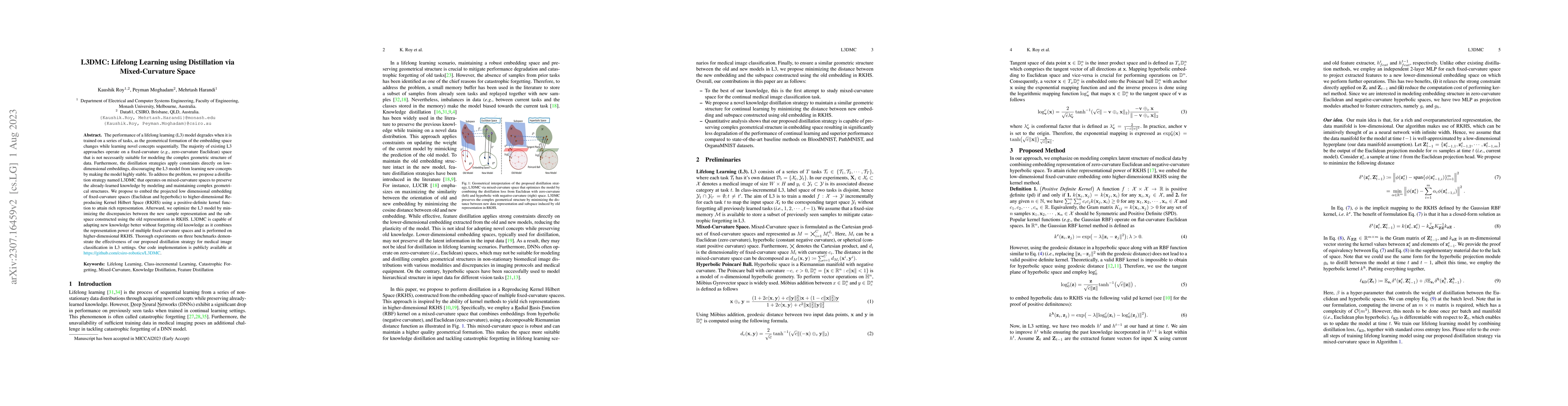 Thumbnail for L3DMC: Lifelong Learning using Distillation via Mixed-Curvature Space