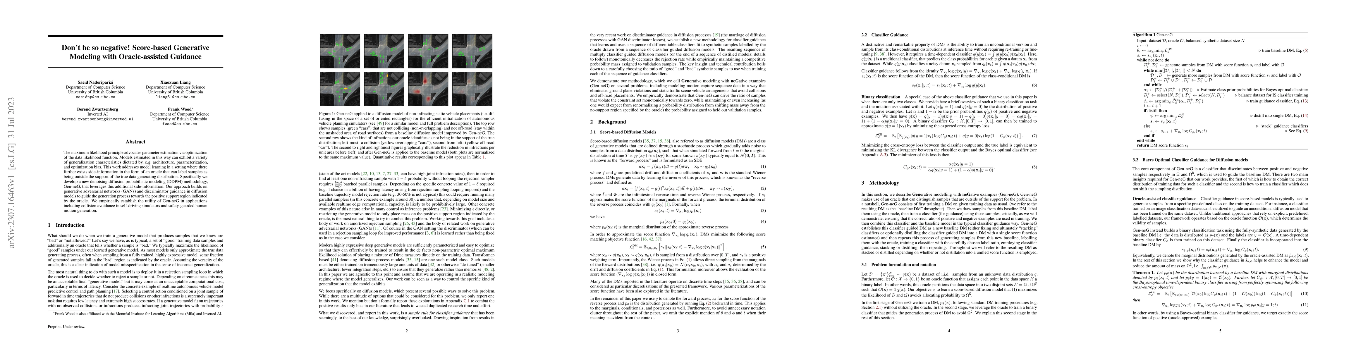 Thumbnail for Don't be so negative! Score-based Generative Modeling with
  Oracle-assisted Guidance