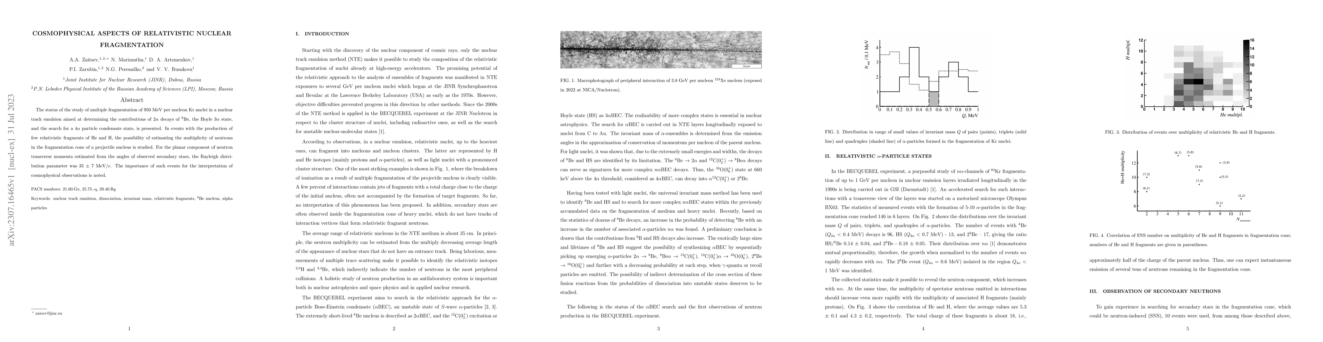 Thumbnail for Cosmophysical aspects of relativistic nuclear fragmentation