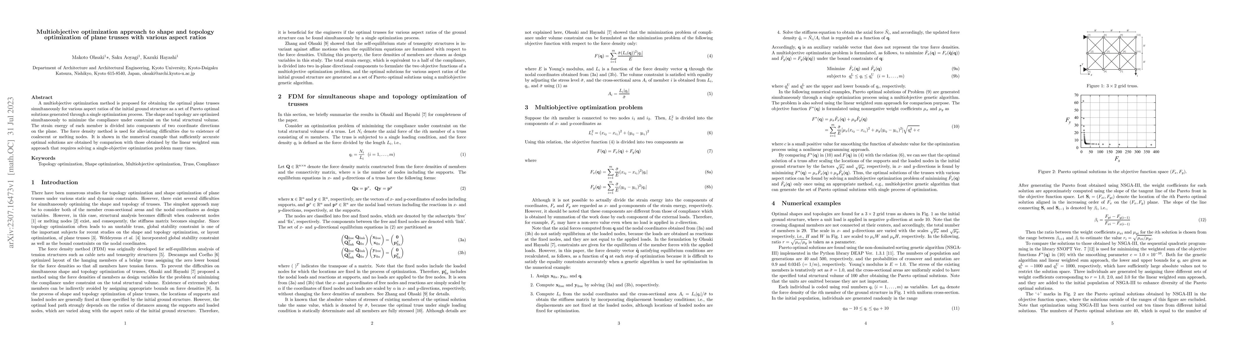 Thumbnail for Multiobjective optimization approach to shape and topology optimization
  of plane trusses with various aspect ratios