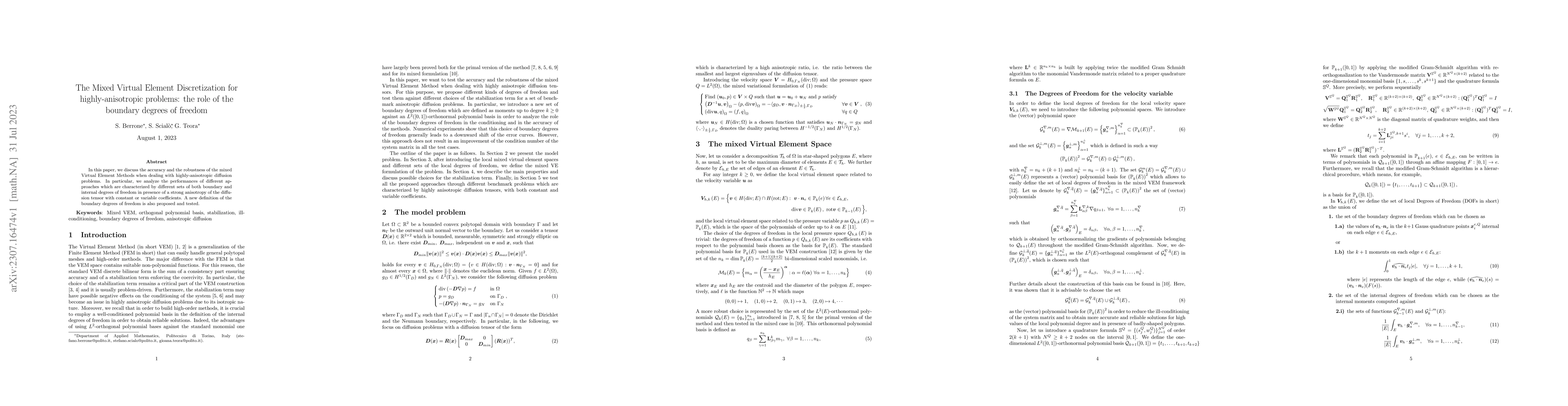 Thumbnail for The Mixed Virtual Element Discretization for highly-anisotropic
  problems: the role of the boundary degrees of freedom