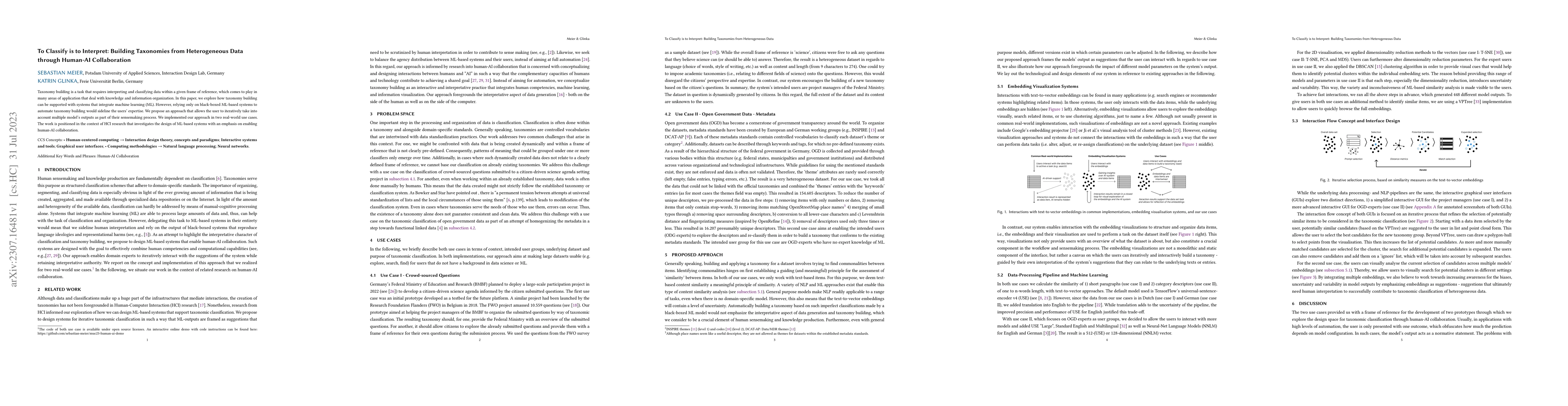 Thumbnail for To Classify is to Interpret: Building Taxonomies from Heterogeneous Data
  through Human-AI Collaboration