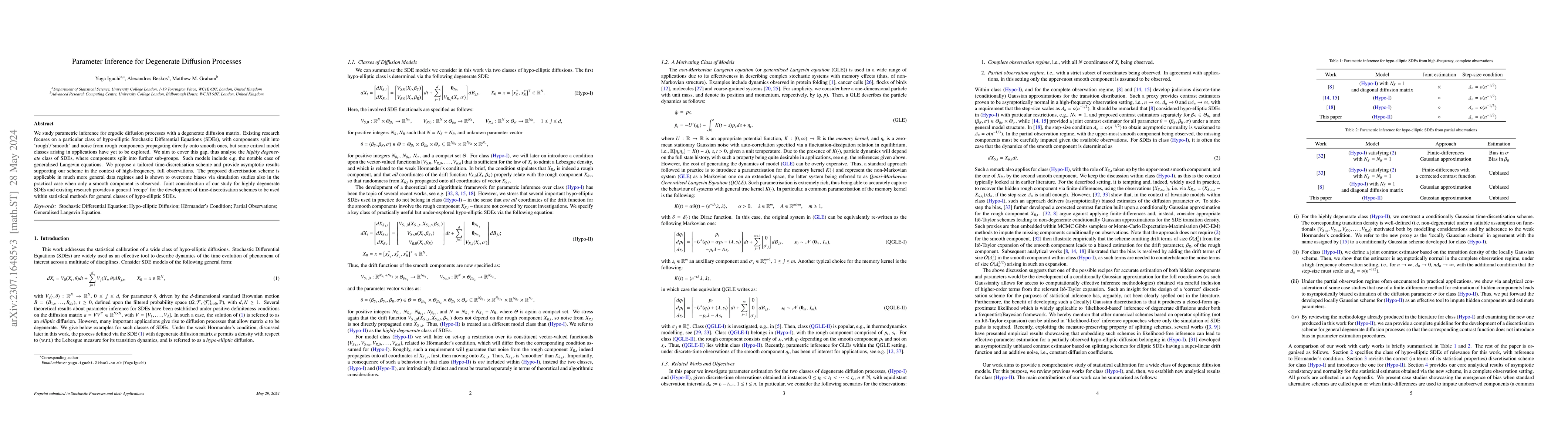 Thumbnail for Parameter Inference for Degenerate Diffusion Processes