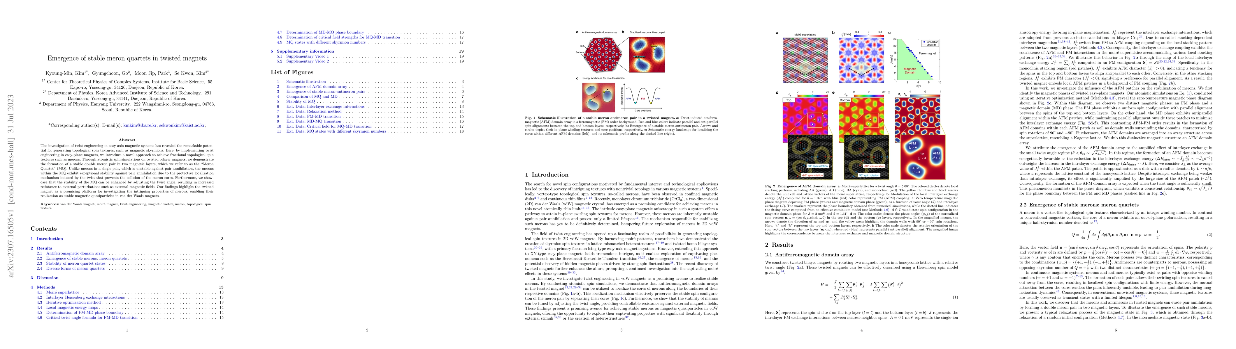 Thumbnail for Emergence of stable meron quartets in twisted magnets