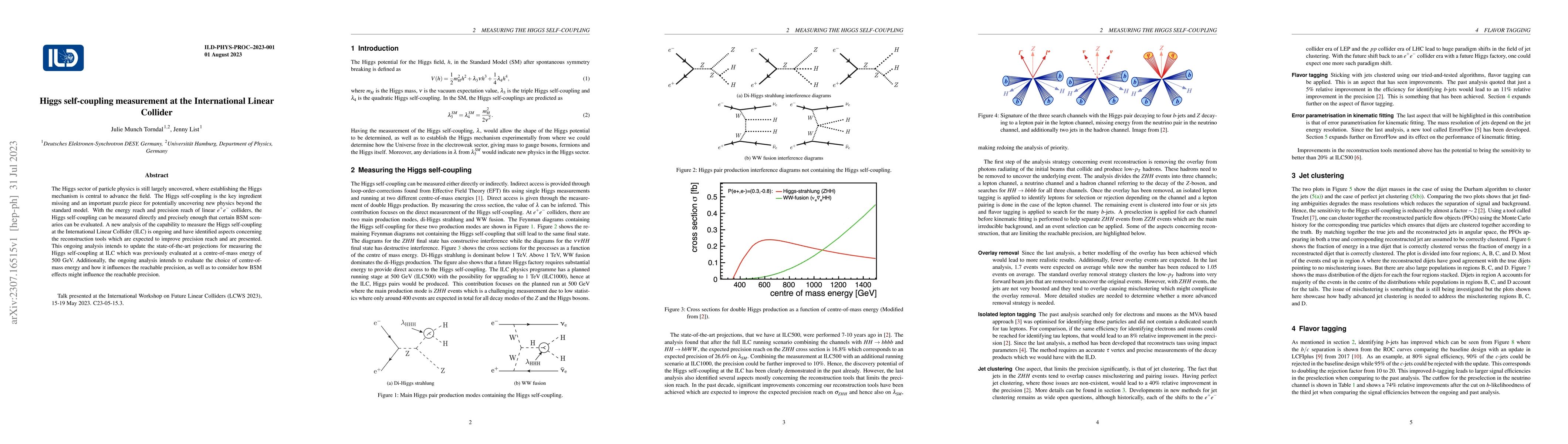 Thumbnail for Higgs self-coupling measurement at the International Linear Collider