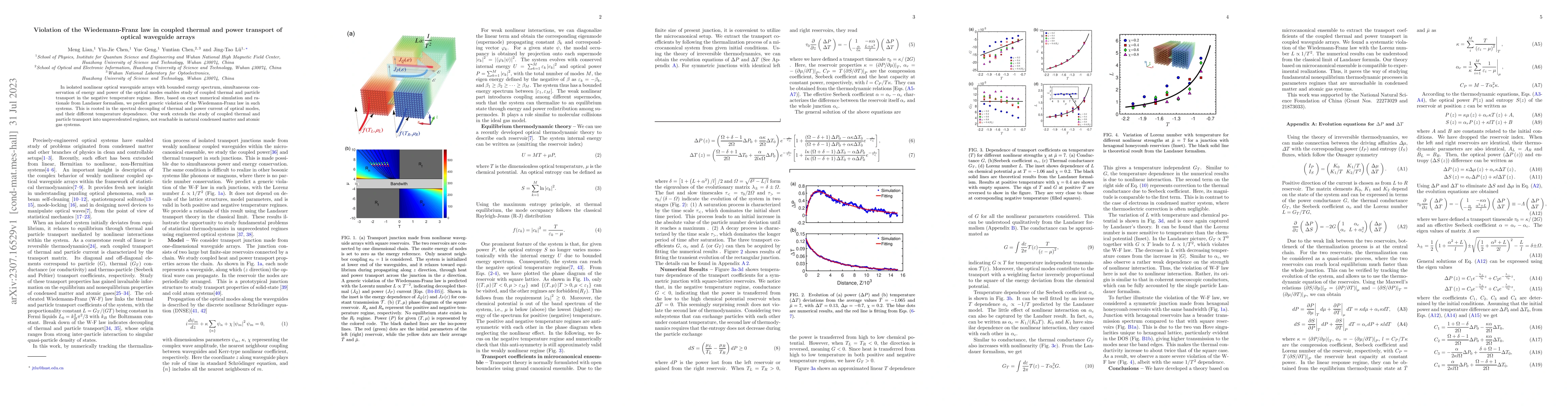 Thumbnail for Violation of the Wiedemann-Franz law in coupled thermal and power
  transport of optical waveguide arrays