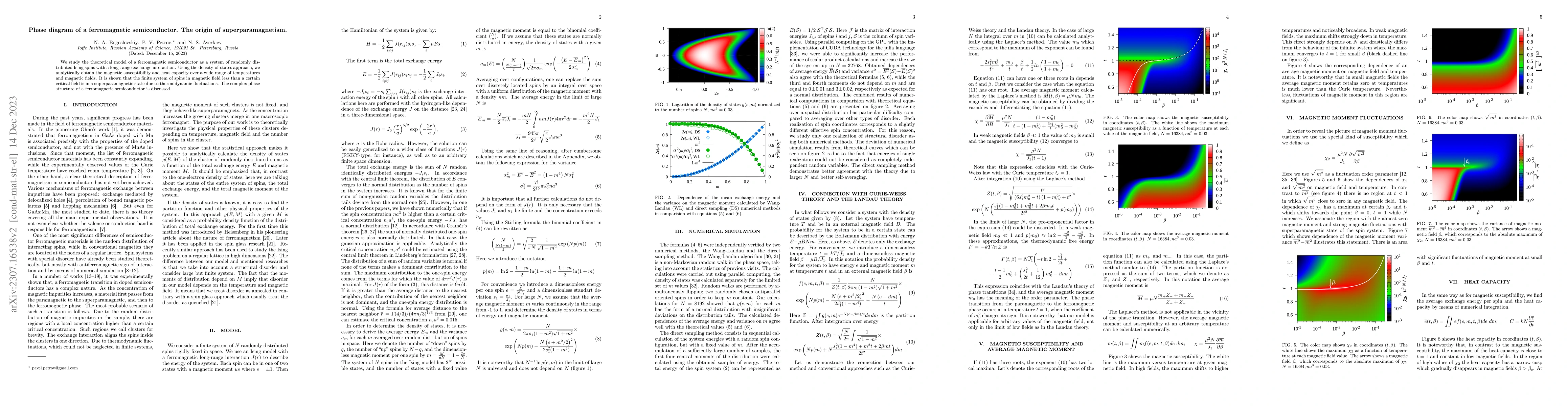 Thumbnail for Phase diagram of a ferromagnetic semiconductor. The origin of
  superparamagnetism