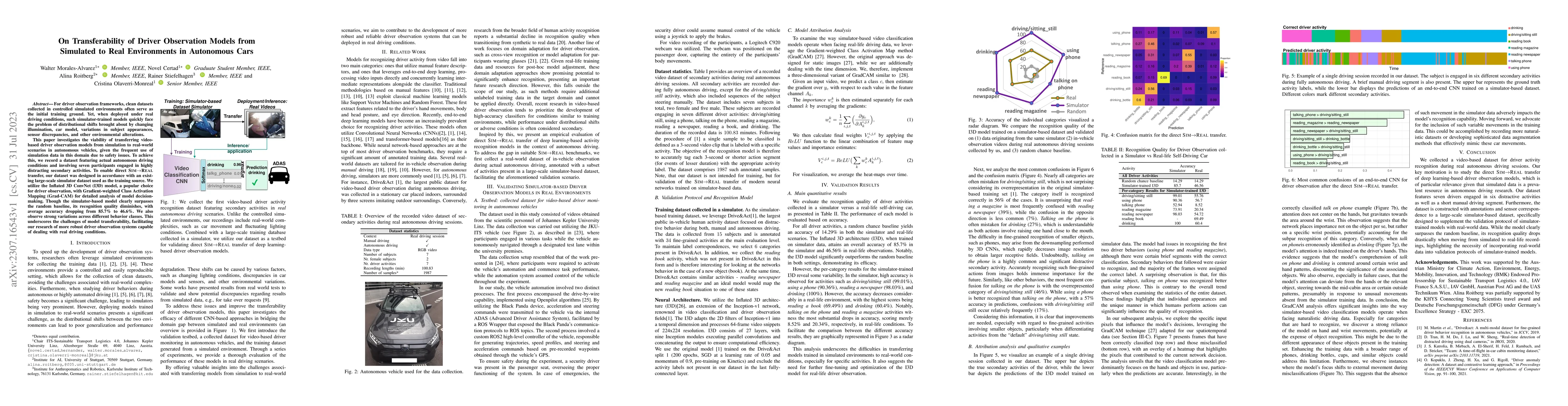 Thumbnail for On Transferability of Driver Observation Models from Simulated to Real
  Environments in Autonomous Cars
