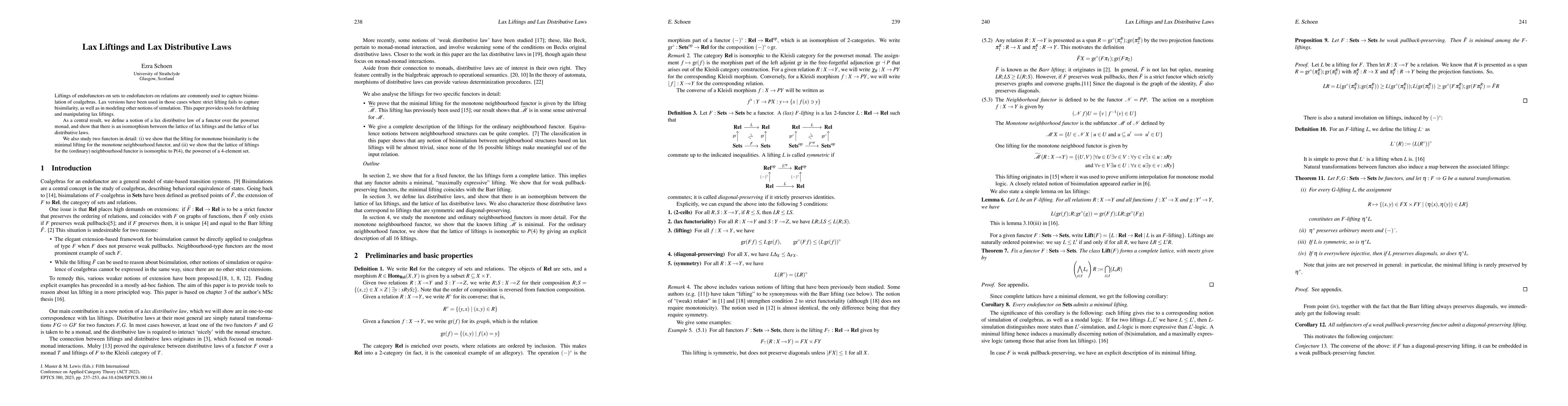 Thumbnail for Lax Liftings and Lax Distributive Laws