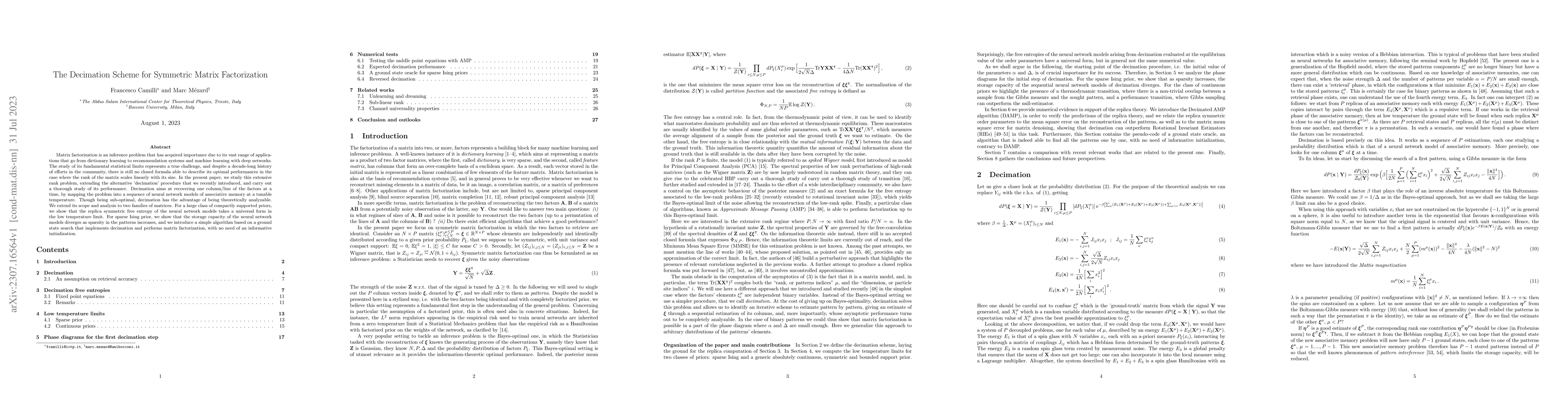 Thumbnail for The Decimation Scheme for Symmetric Matrix Factorization