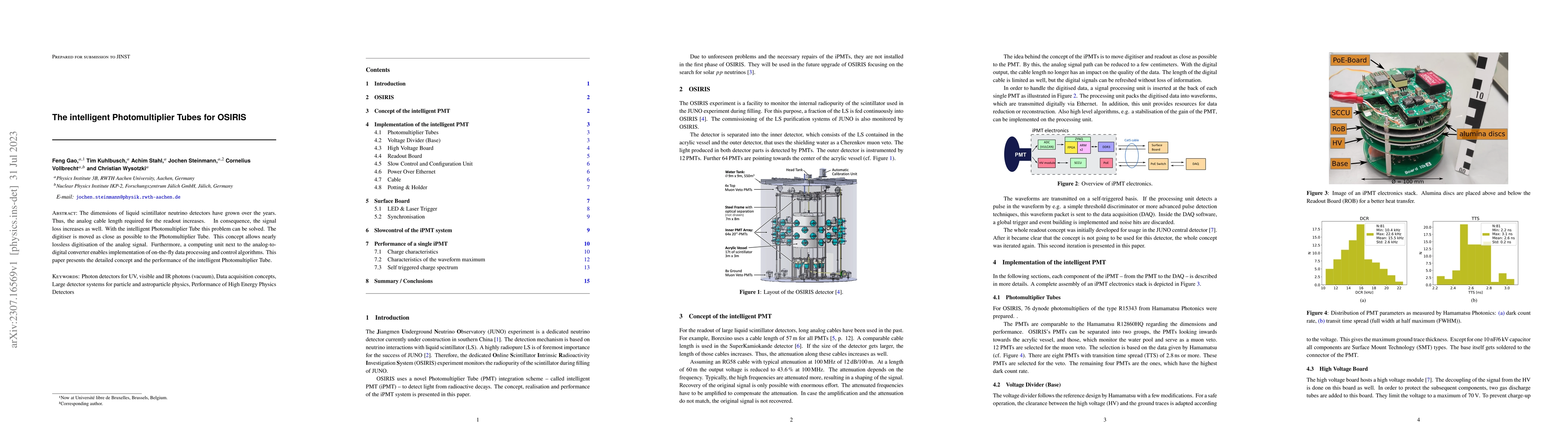 Thumbnail for The intelligent Photomultiplier Tubes for OSIRIS