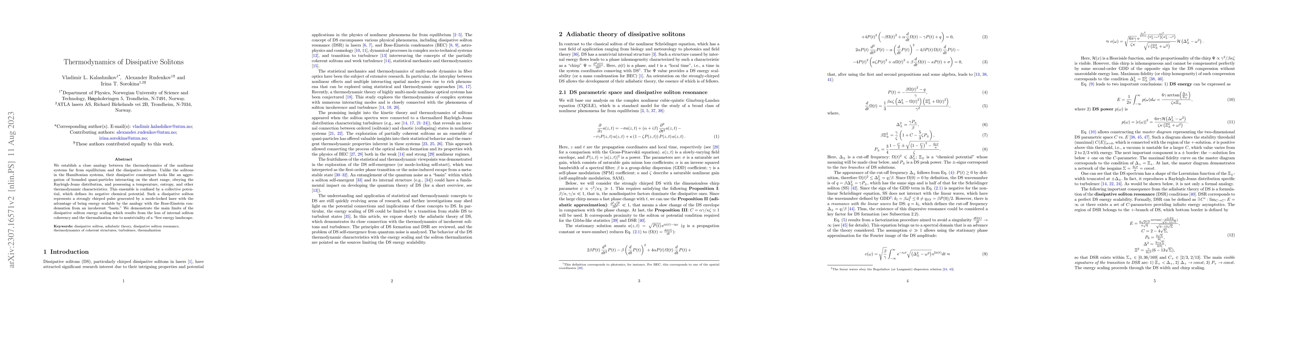 Thumbnail for Thermodynamics of Dissipative Solitons