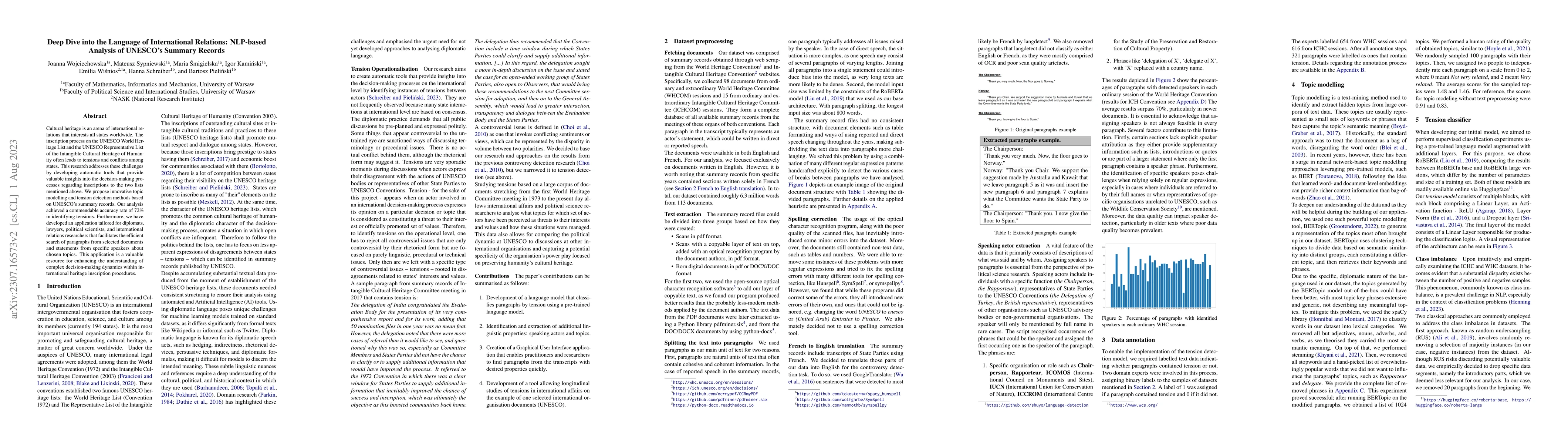 Thumbnail for Deep Dive into the Language of International Relations: NLP-based
  Analysis of UNESCO's Summary Records