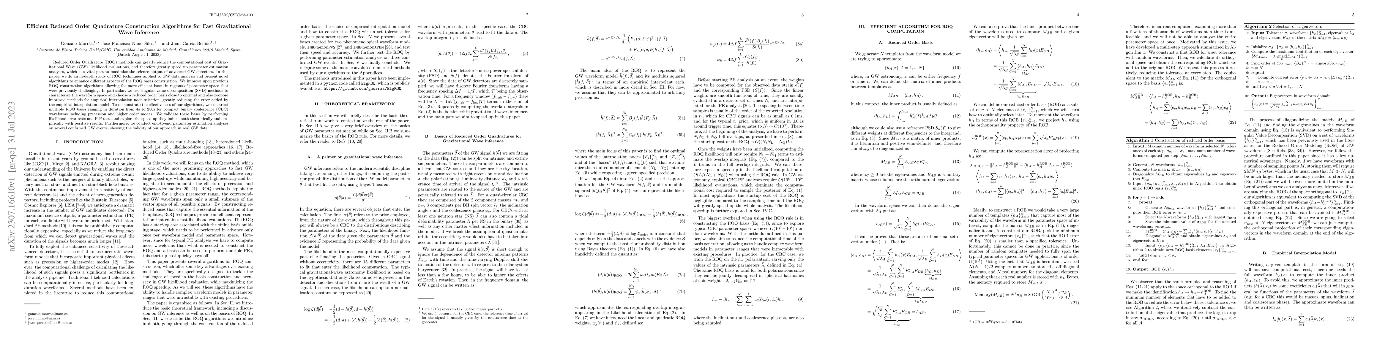 Thumbnail for Efficient Reduced Order Quadrature Construction Algorithms for Fast
  Gravitational Wave Inference