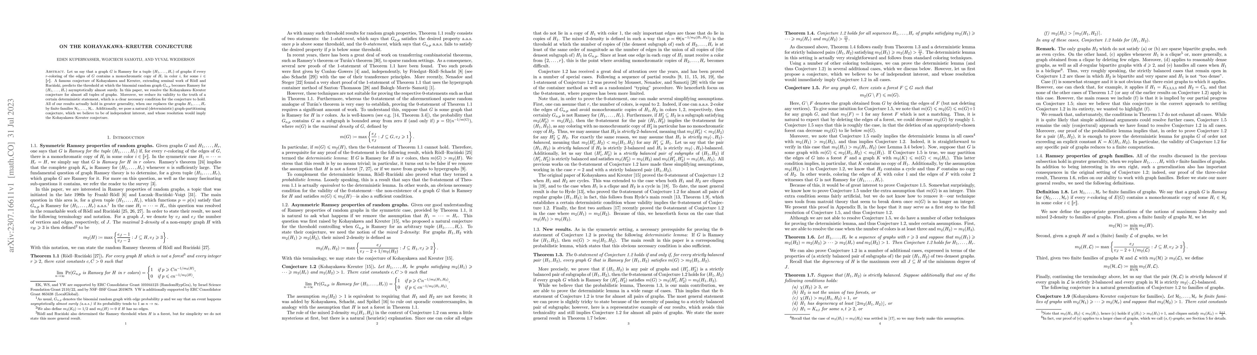 Thumbnail for On the Kohayakawa-Kreuter conjecture