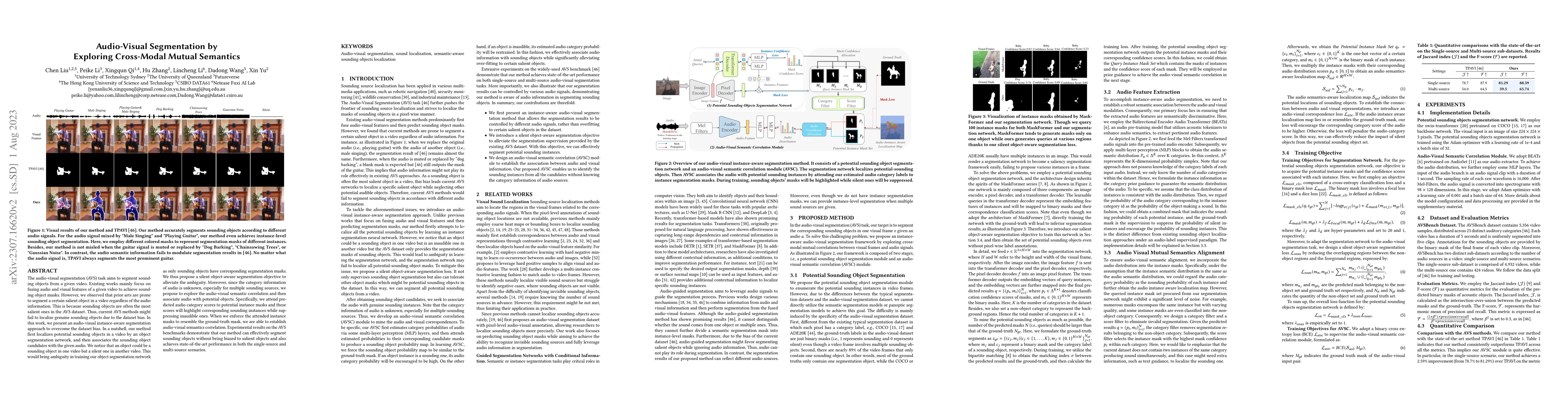 Thumbnail for Audio-Visual Segmentation by Exploring Cross-Modal Mutual Semantics