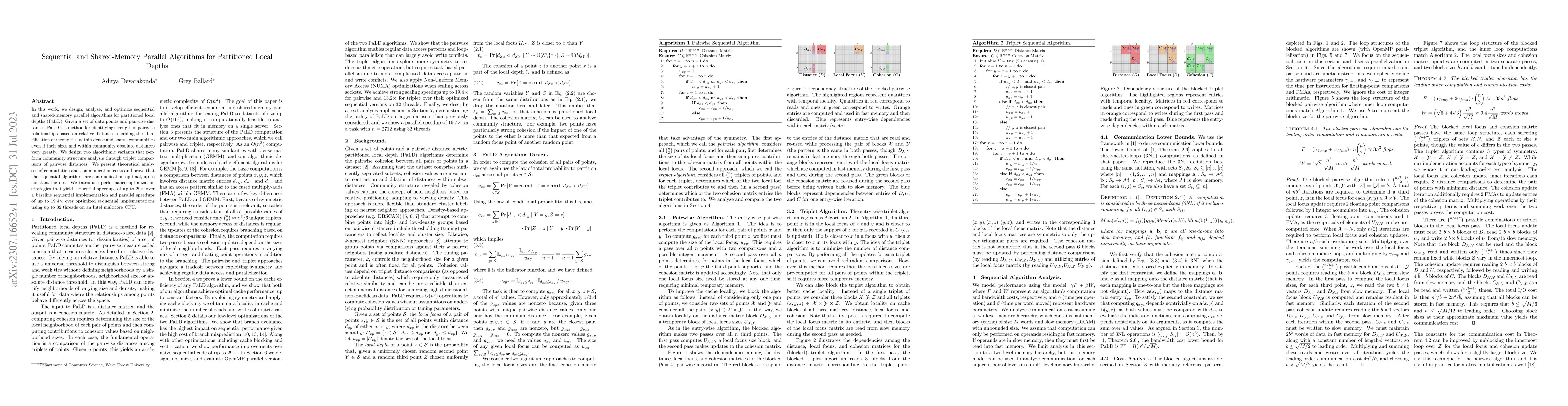 Thumbnail for Sequential and Shared-Memory Parallel Algorithms for Partitioned Local
  Depths