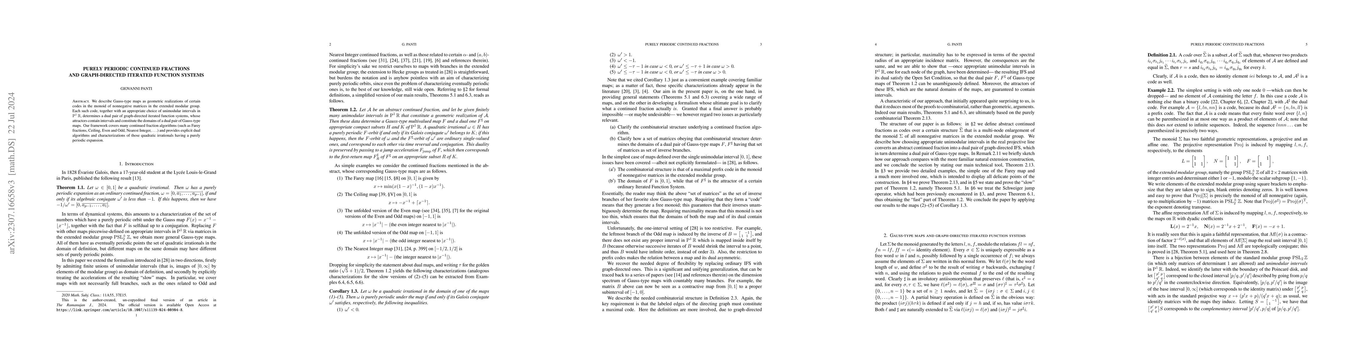 Thumbnail for Purely periodic continued fractions and graph-directed iterated function
  systems