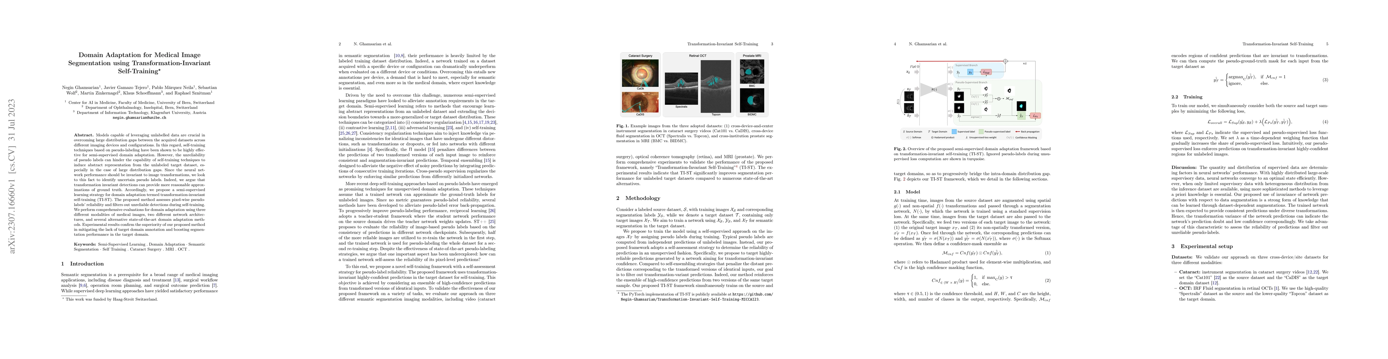 Thumbnail for Domain Adaptation for Medical Image Segmentation using
  Transformation-Invariant Self-Training