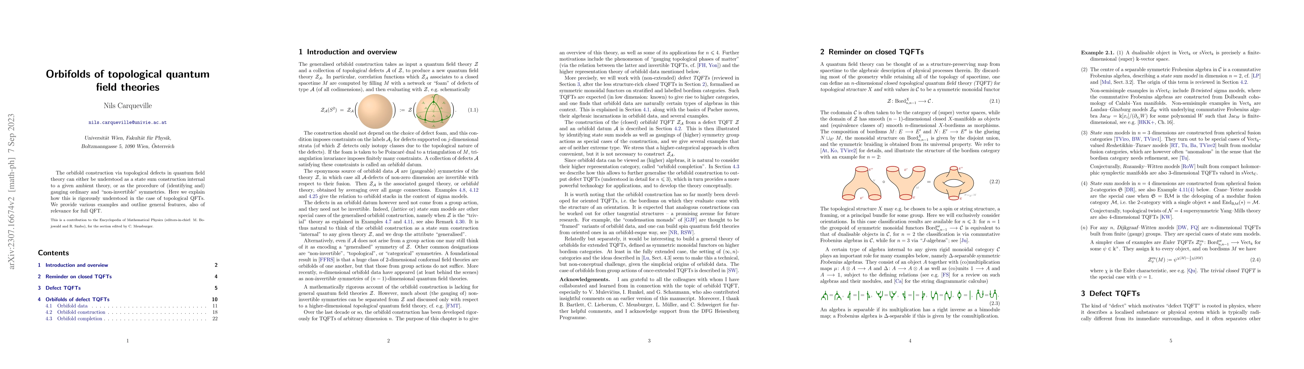 Thumbnail for Orbifolds of topological quantum field theories