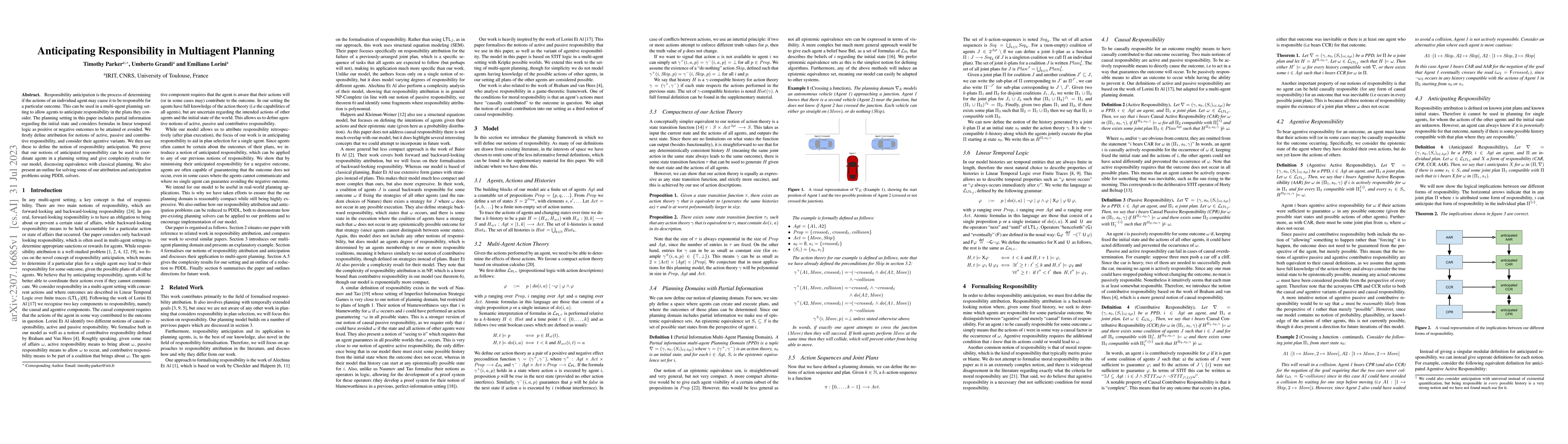 Thumbnail for Anticipating Responsibility in Multiagent Planning