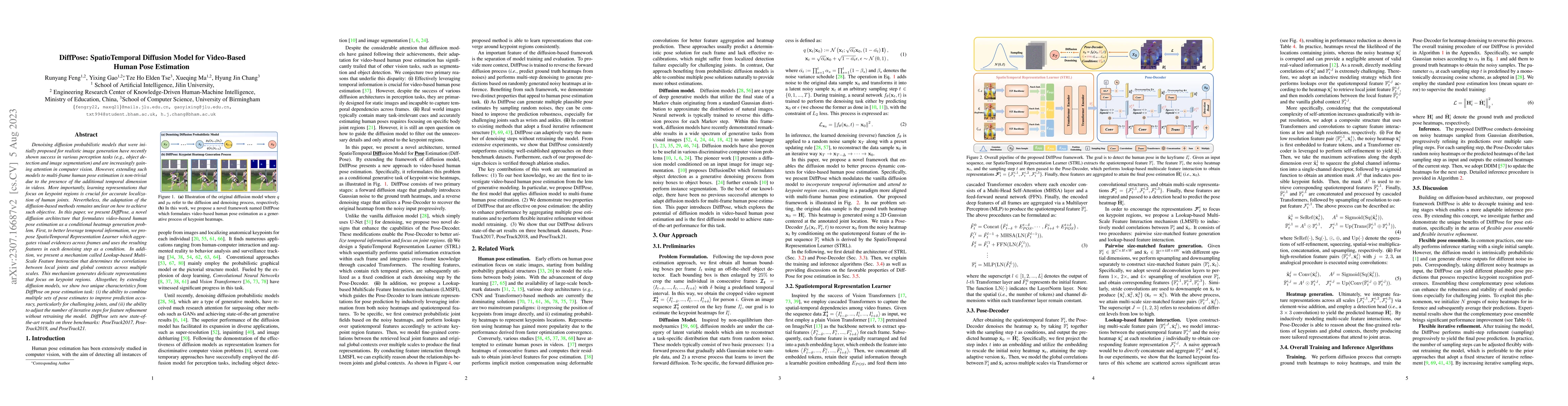 Thumbnail for DiffPose: SpatioTemporal Diffusion Model for Video-Based Human Pose
  Estimation