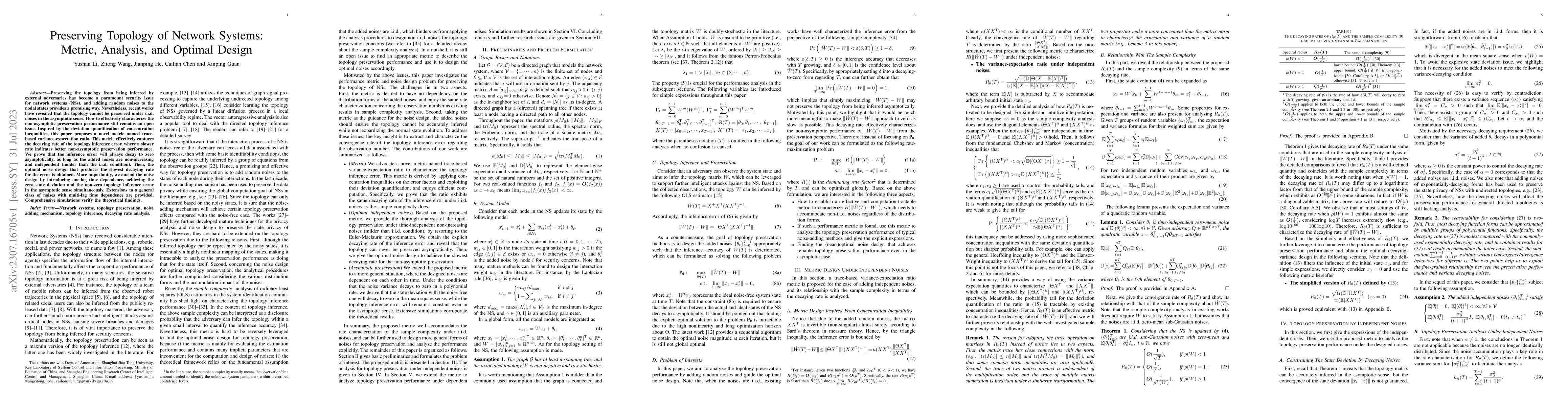 Thumbnail for Preserving Topology of Network Systems: Metric, Analysis, and Optimal
  Design