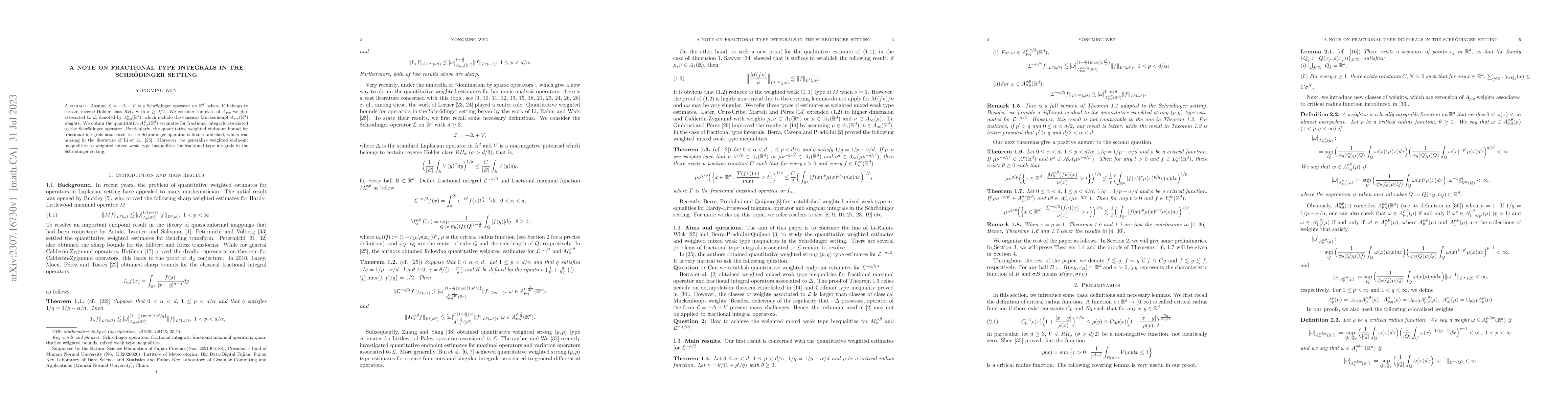 Thumbnail for A note on fractional type integrals in the Schr\"{o}dinger setting