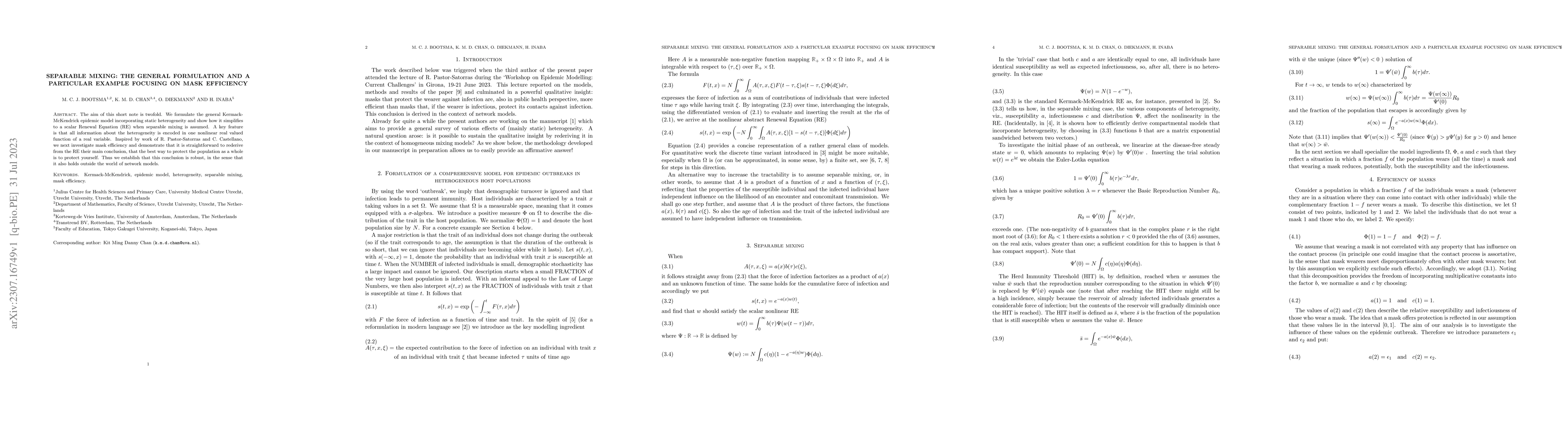 Thumbnail for Separable mixing: the general formulation and a particular example
  focusing on mask efficiency