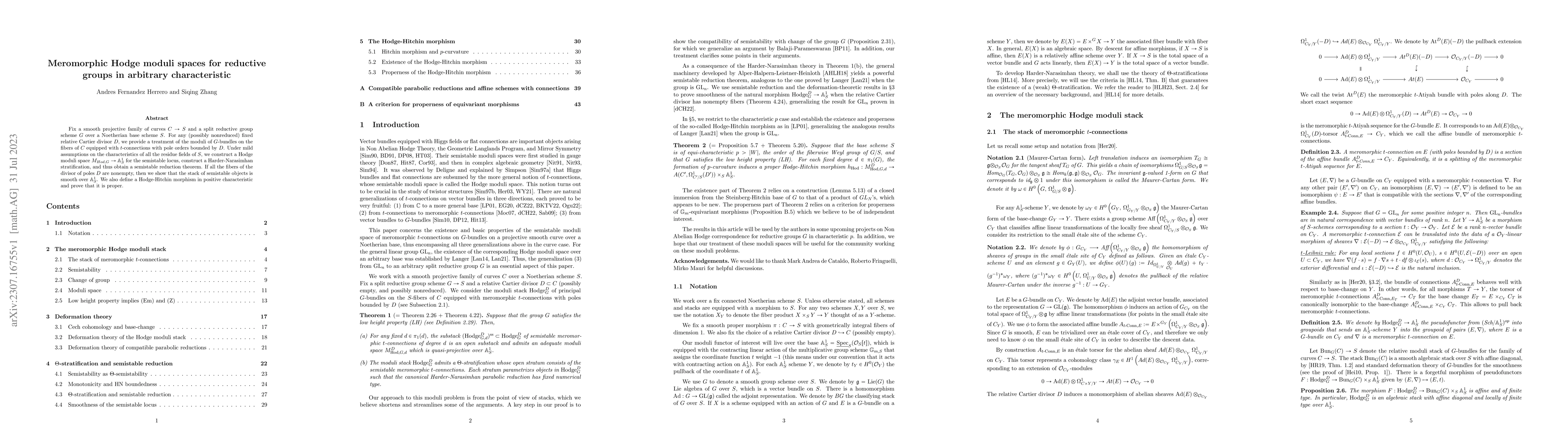 Thumbnail for Meromorphic Hodge moduli spaces for reductive groups in arbitrary
  characteristic
