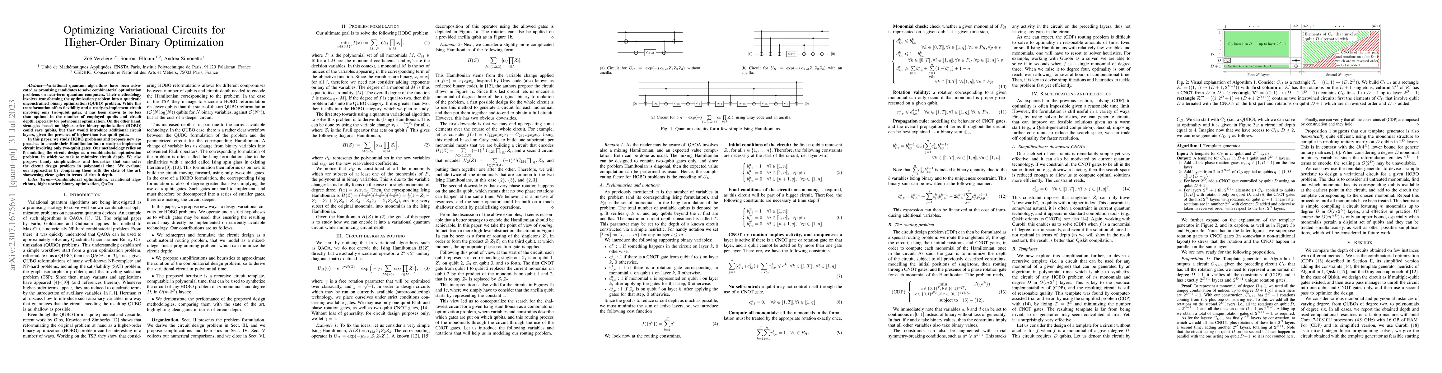 Thumbnail for Optimizing Variational Circuits for Higher-Order Binary Optimization