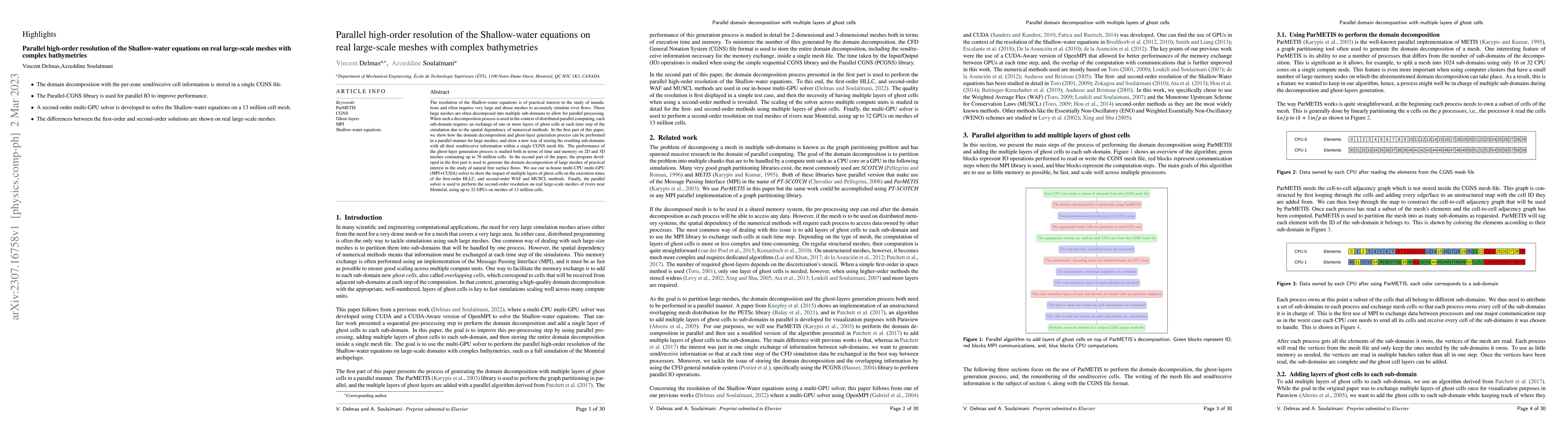 Thumbnail for Parallel high-order resolution of the Shallow-water equations on real
  large-scale meshes with complex bathymetries