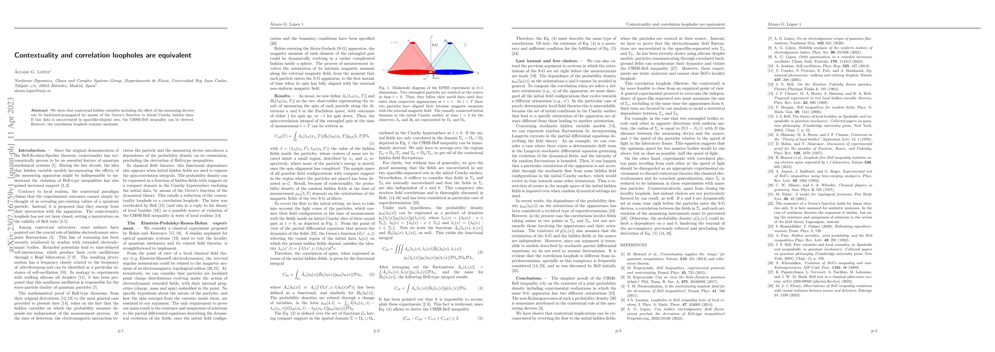 Thumbnail for Contextuality and correlation loopholes are equivalent