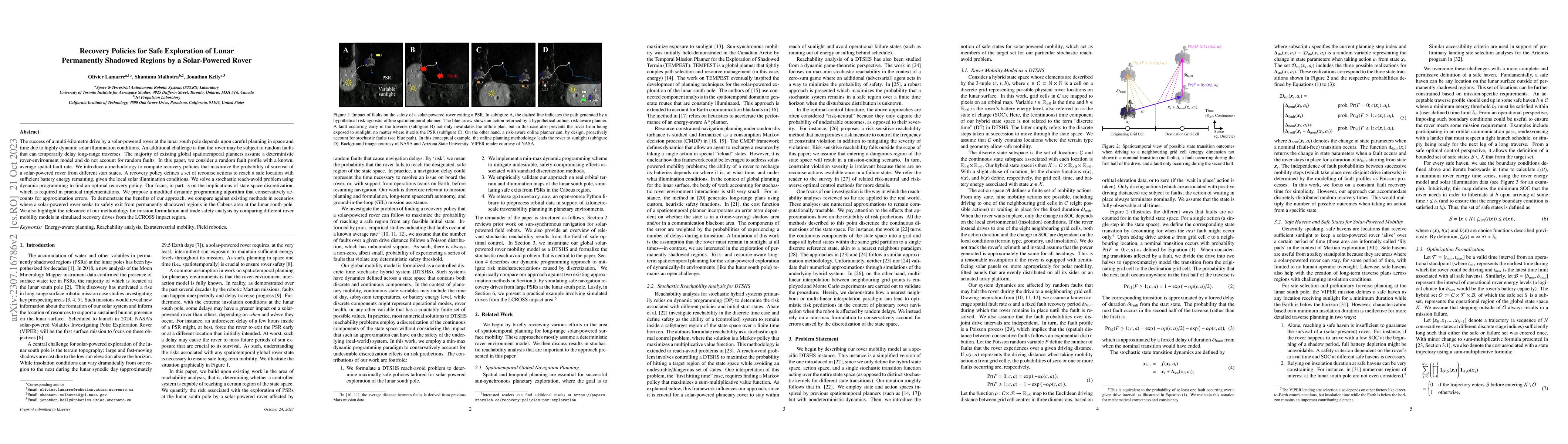 Thumbnail for Recovery Policies for Safe Exploration of Lunar Permanently Shadowed
  Regions by a Solar-Powered Rover