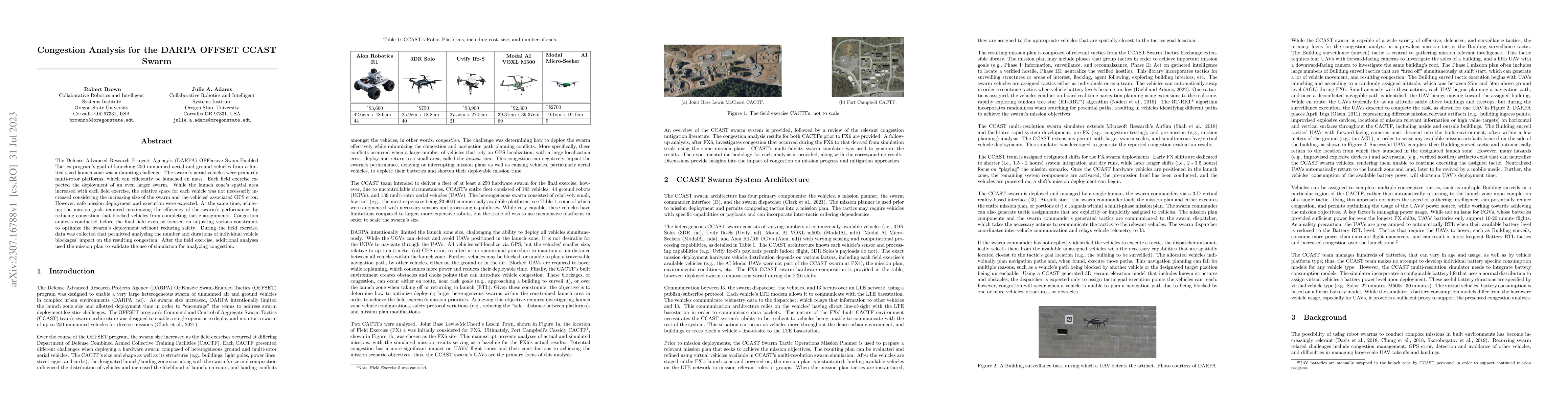 Thumbnail for Congestion Analysis for the DARPA OFFSET CCAST Swarm