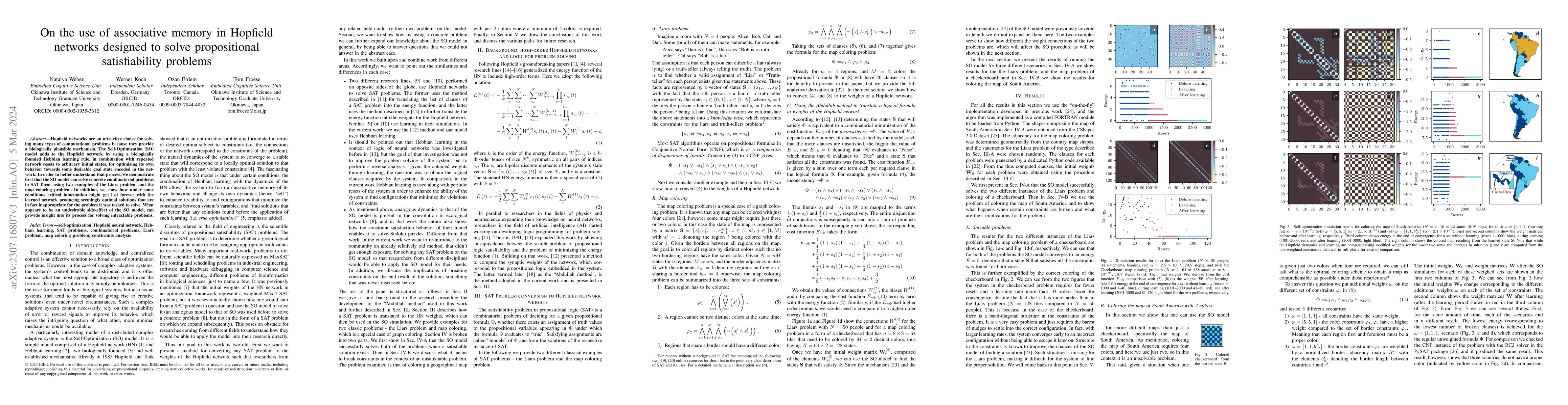 Thumbnail for On the use of associative memory in Hopfield networks designed to solve
  propositional satisfiability problems