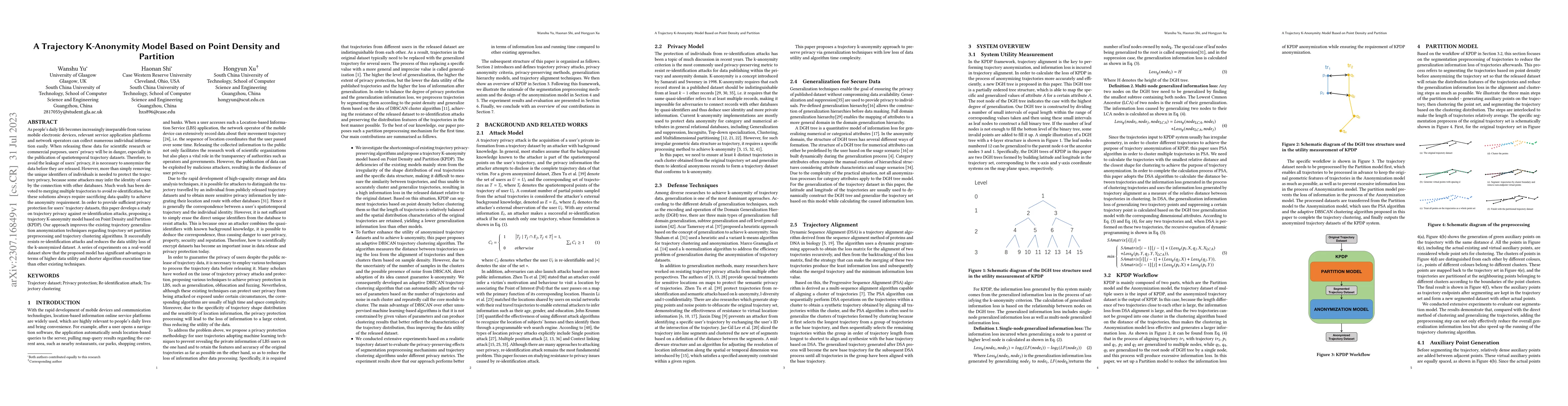 Thumbnail for A Trajectory K-Anonymity Model Based on Point Density and Partition